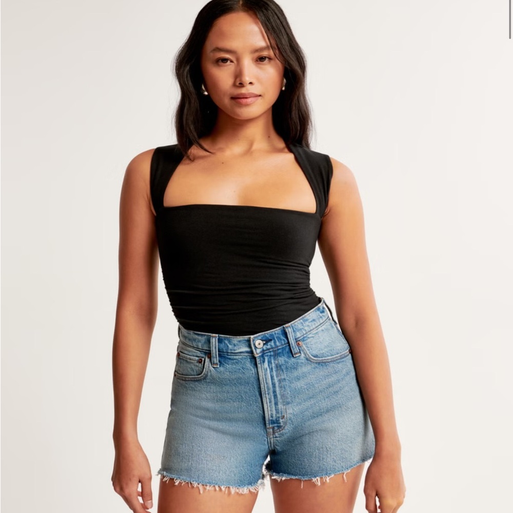Abercrombie & Fitch Black Square Neck Tank Top